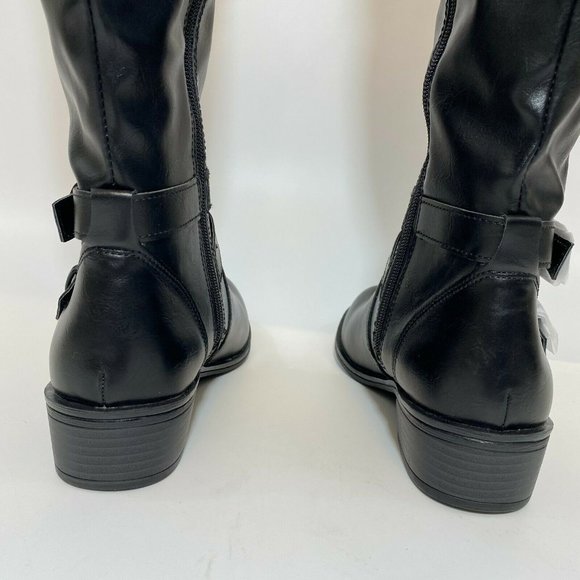 Arizona Women's Denver Block Heel Riding Boots Black/Brown sz 6/6.5/7/7.5/8/11 - Picture 4 of 7